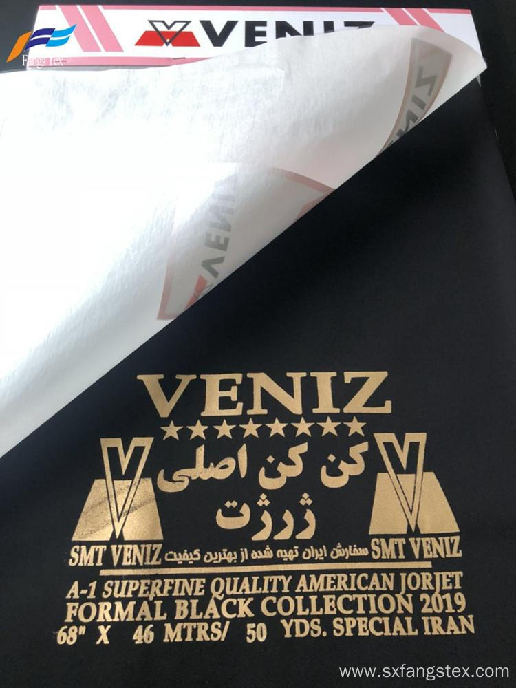 100% Polyester Dubai Nida Formal Black Muslim Fabric