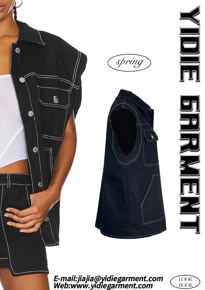 Multitude Pockets Sleeveless Cotton Cargo Vest Outwear