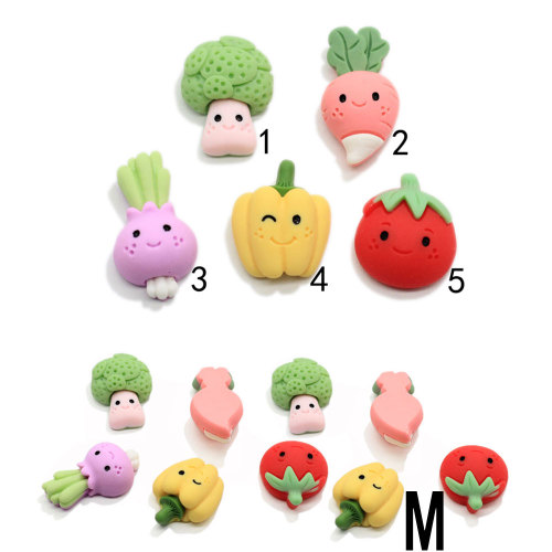 100Pcs Miniature Cartoon Vegetables Resin Flatback Cabochon Kawaii Simulation Food DIY Scrapbooking Jewelry Charms Accessories