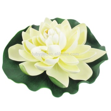 dia 30cm Pond Foam Lotus for Pond EVA Floating Artificial Lotus Flower for Home Garden Pond Floating Lotus Milk White