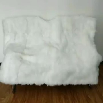 luxury genuine fur blanket white fox fur throw blanket