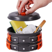 Aluminum Cookset for Outdoor Camping - Hiking Pot Cookware Set