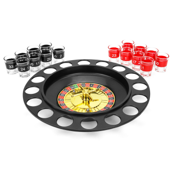 Roulette Drinking Game Set - 16 PCS Shot Glasses for Adults