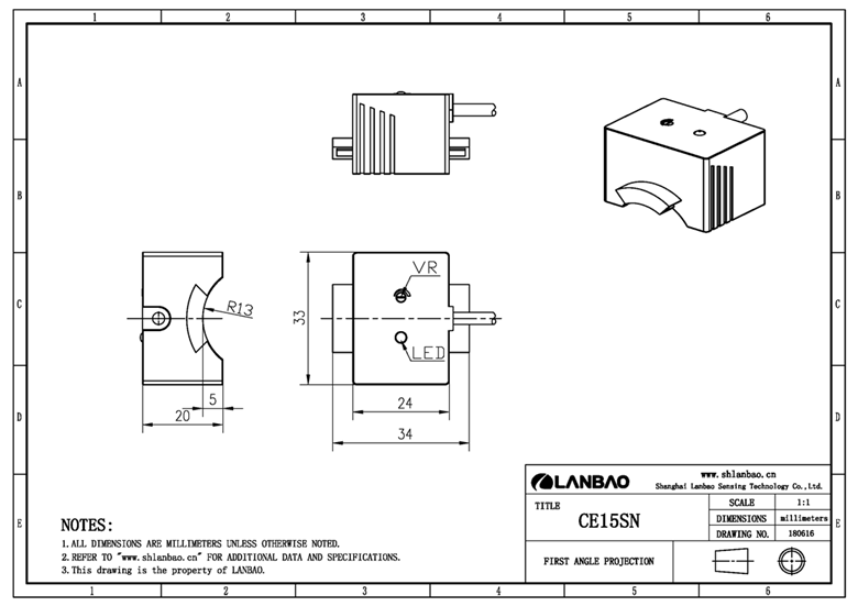 LANBAO Annulus Capacitive proximity sensor analog capacitive tank level sensor CE15SN26DPO PNP NO