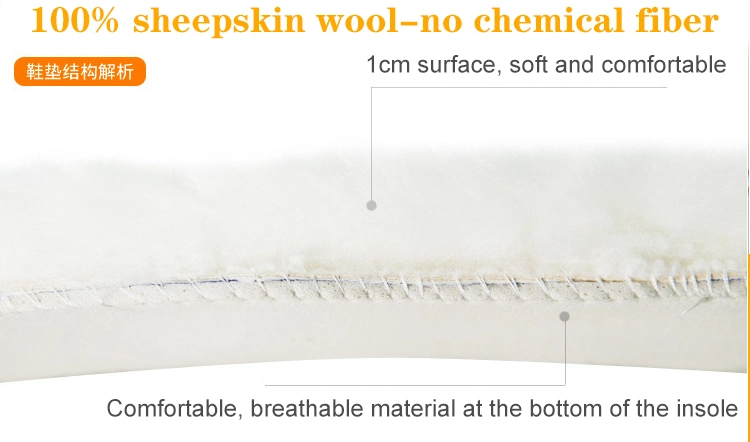 100% Natural Sheepskin Boots Warm Wool Insole