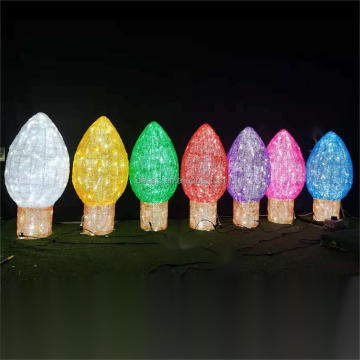 3D Large LED Illuminated Christmas Bulb Lighting for Festival Lawn Displays