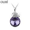 2016 Latest silver amethyst necklace with crystal