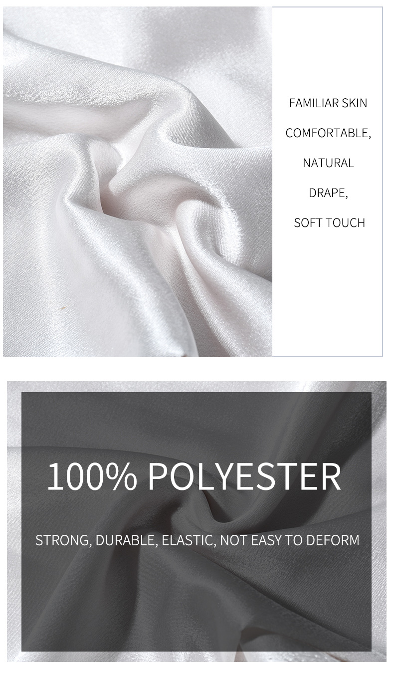 white 100% polyester Eight Satins fabric