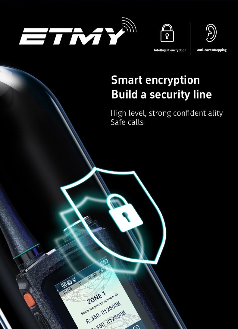 NXDN VHF/UHF Digital & Analog Portable Radios ET-D69 Walkie Talkie Handheld