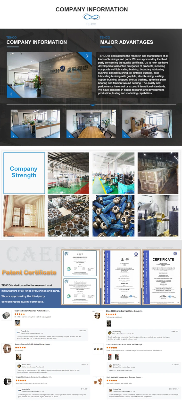 SF-2 Boundary Lubrication Bronze Bushing in Yellow POM Tin-plating DX Bearing PAP P20 Sliding Bearing Bush