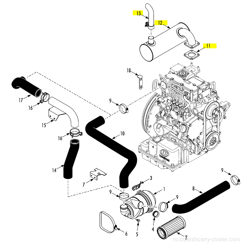 Muffler 130983 3E71351G01 3E71352G01 для SP Thermo King Colderation Bind Sell 130983TKA 116173