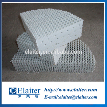 Ceramic structured tower packing, ceramic corrugated-sheet packing and ceramic bellow packing