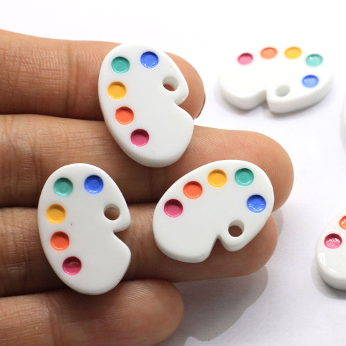 Wholesale Pretty 100pcs/bag Colorful White Artist Draw Board Flat Back Resin Cabochons for Slime Making Accessories