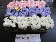 multicolor artificial flowers with butterfly for decoration