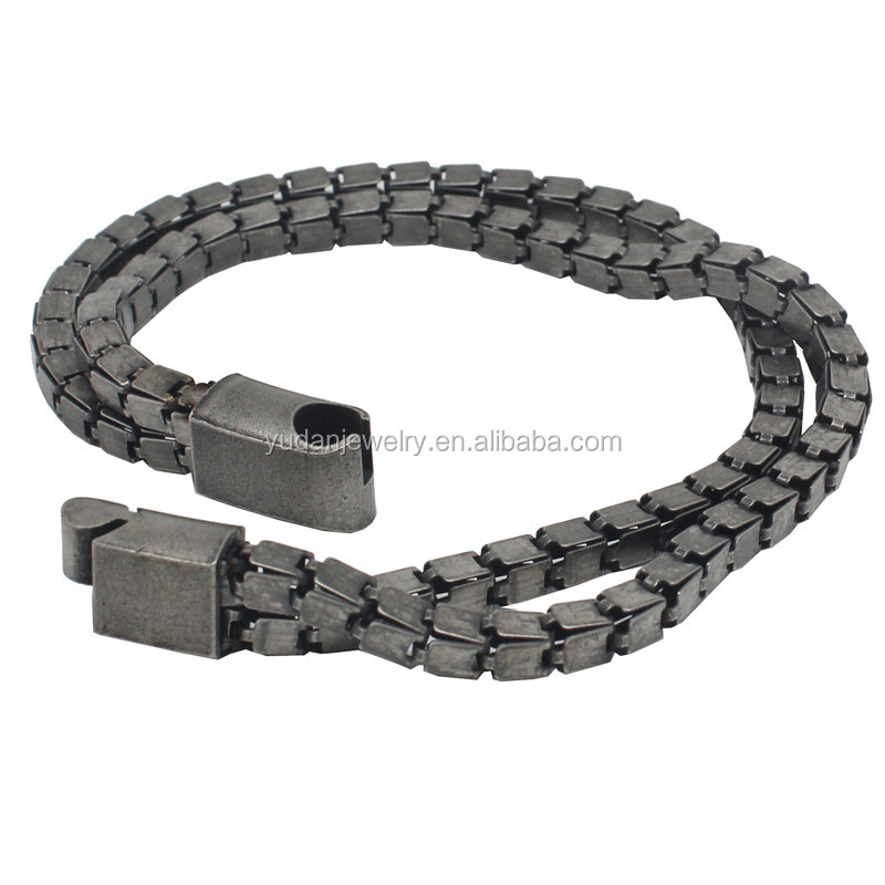 Novel Designs Double Stainless Steel Chain Mens Steel Chain Bracelet