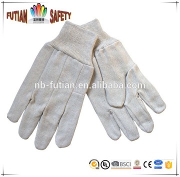 FTSAFETY white cotton canvas gloves, cotton drill work gloves