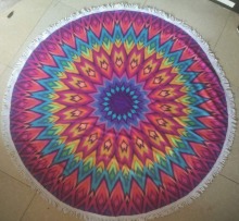 Microfiber Printed Beach Towel with Tassels