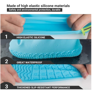 Tampas de sapato de zíper impermeável de silicone reutilizável