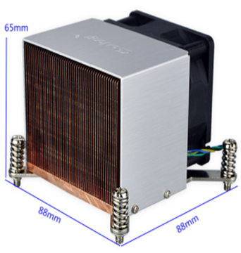 Square pure copper base copper fin heatsink