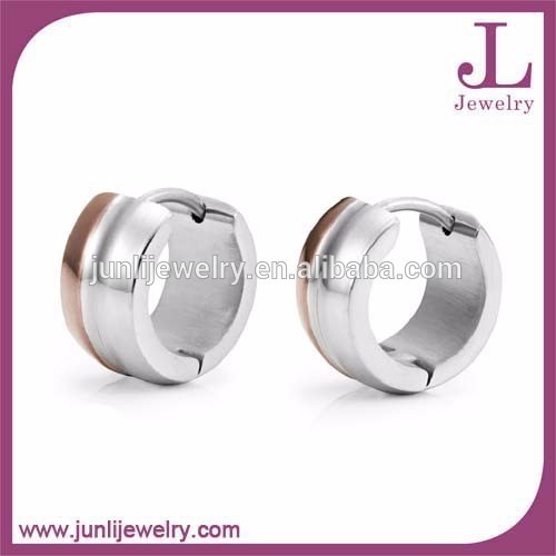 Silver Gold Two Tone Earring Fashion Stainless Steel Hoop Earring
