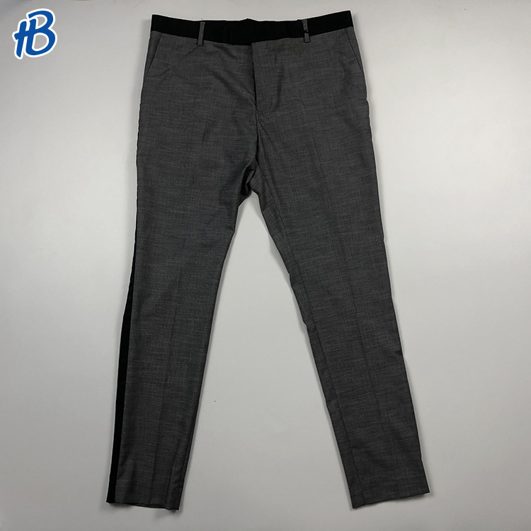 Pantalones masculinos casuales del lado negro de talla grande