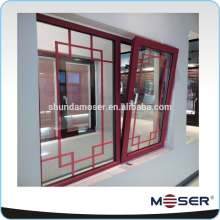 Wood clading construction windows with grill design