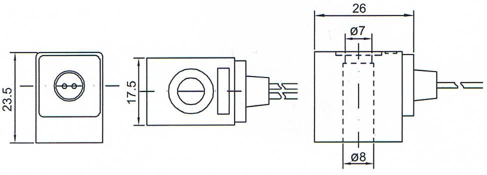 Diemension of 4V110 Series Solenoid Valve Coil: