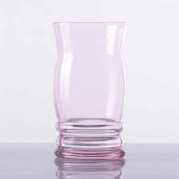 Hand Blown Glass Pink Set Glassware