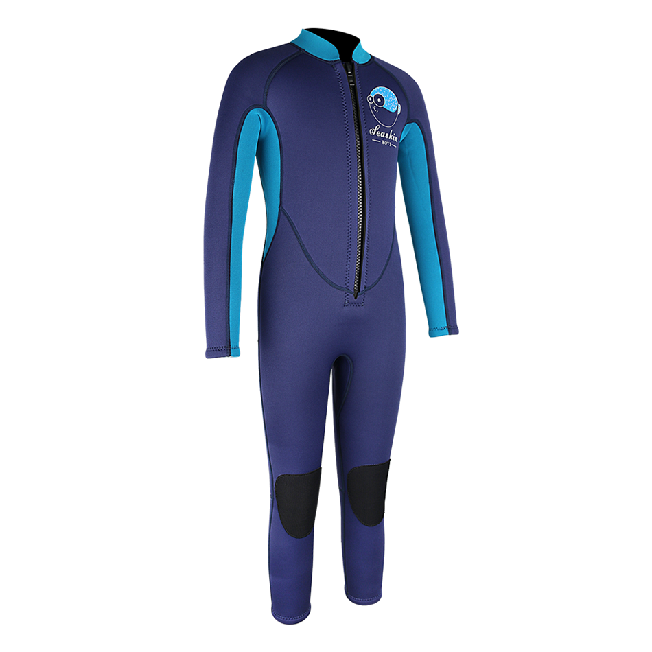 Seaskin çocuklar 3mm düz kilit dikişli dalış wetsuit