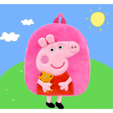 Cartoon Pig Plush Schoolbag Toy Embroidery Bag Backpack