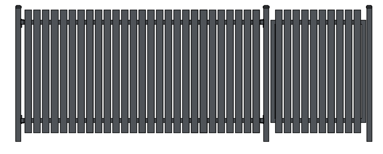 Aluminum Decoration Residential Horizontal Slat Metal Fence for Garden Balcony Using