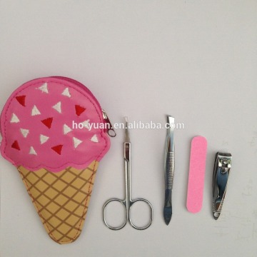 Ice Cream Shaped Manicure Set Nail Clipper Scissors Tweezer Nail File Set