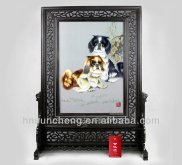 Dogs-single-sided Embroidery 100% Handmade Silk Xiang Embroidery