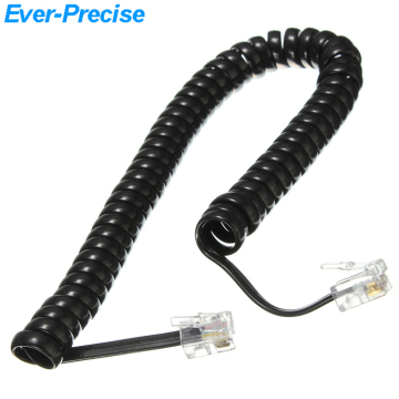 Black Coiled Telephone Handset Cord