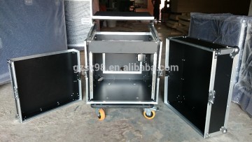 10U mixer rack case with wheels