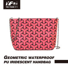 Clutch bags PU waterproof geometric chain shoulder bag
