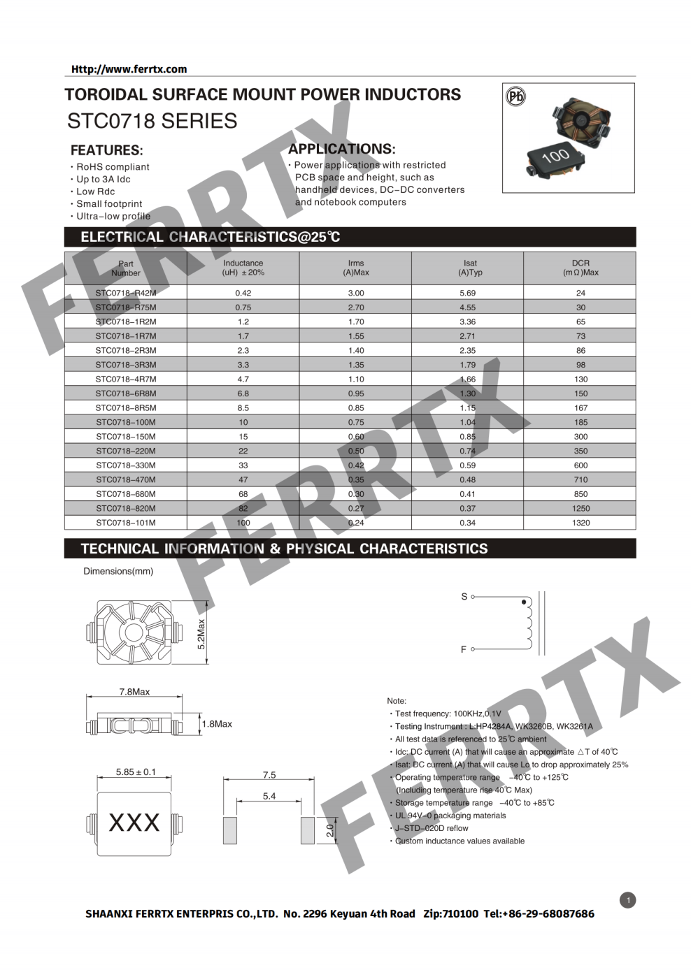 Choque toroidal-Inductor toroidal SMD Toroidal Choke-SMD Toroidal Inductor