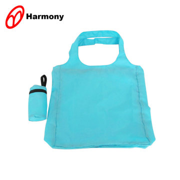 Fashionable blue 210T fold polyester shopping bag