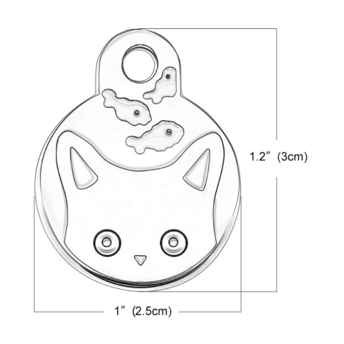 Cat ID Tags with Kitten Face