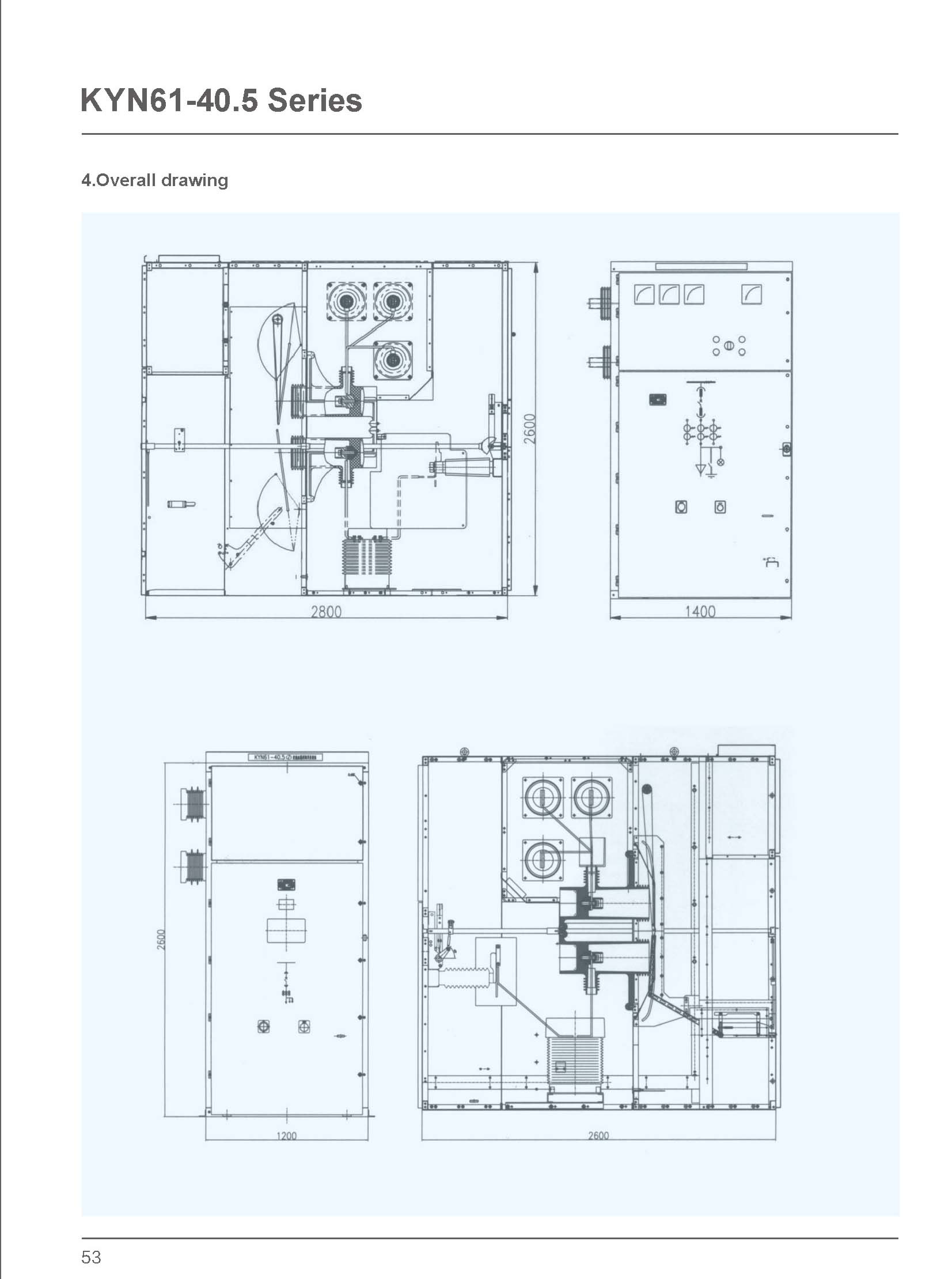 40.5kV Switchgear Outline Drawing