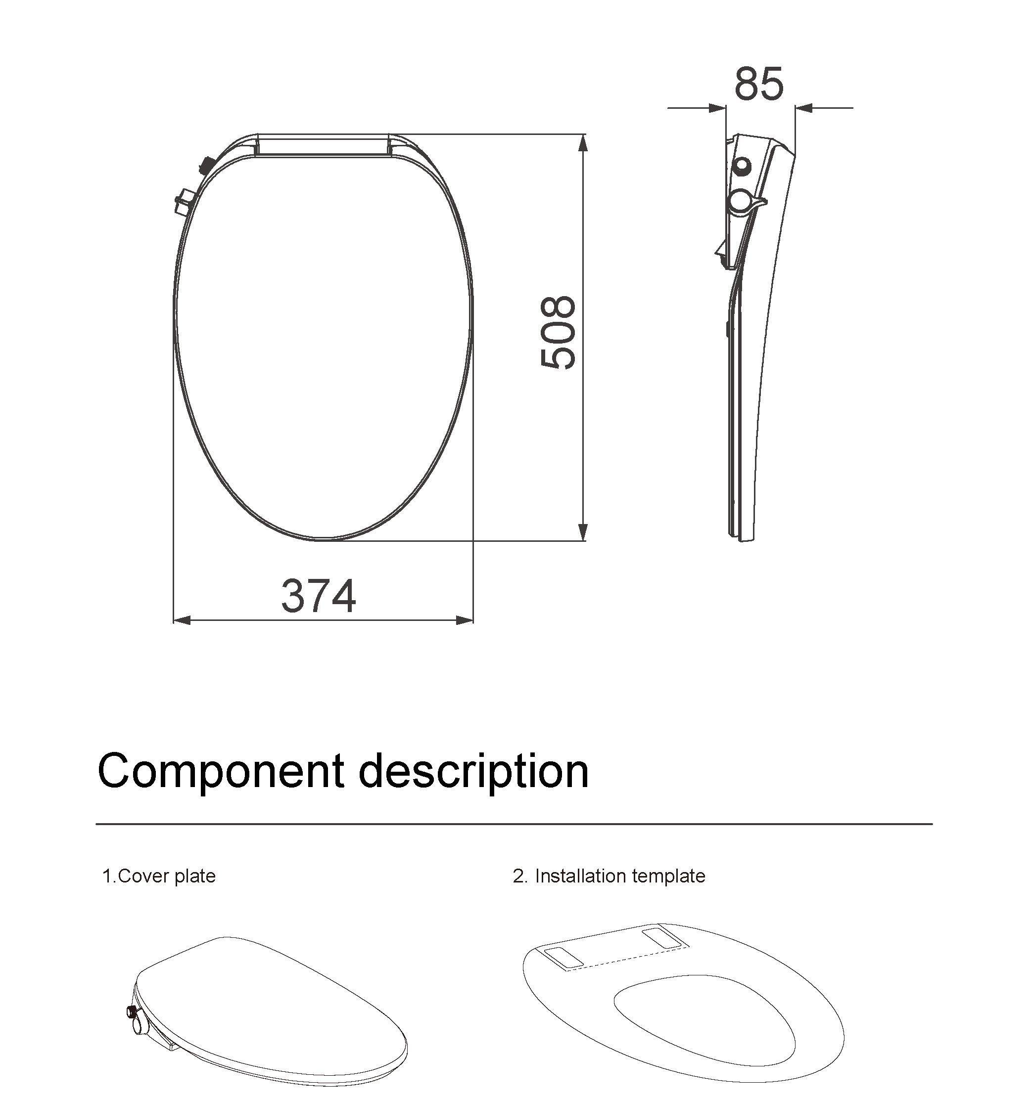 TE001 IKAHE electric smart toilet bidet bathroom sanitary ware intelligent smart bidet