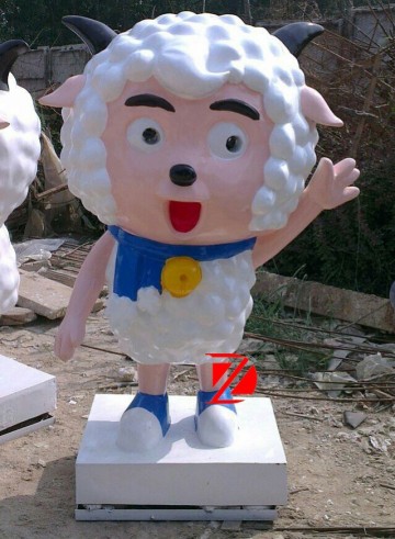 Sheep cartoon fiberglass sculpture