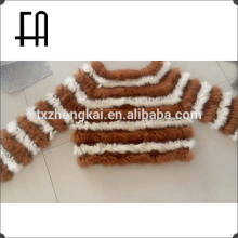 Factory direct wholesale price rabbit fur knitted coat with acrylic knit