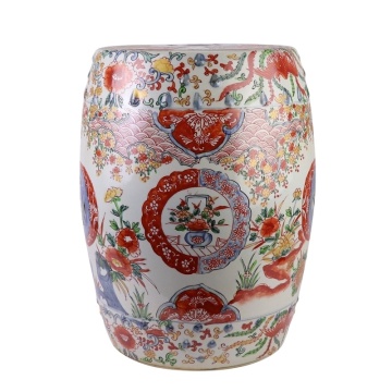 Hand Painted Imari Style Flower Bird Ceramic Stool - RZQF09 Jingdezhen