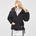Winter Hot Sale Ladies Zipper Black Padded Jacket