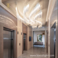 Low Power Villa Elevator Kronleuchter großer luxuriöser Acryl -Schmiedeeisen -LED -Kronleuchter