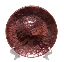 colored round glass charger plate Burgundy glass plates