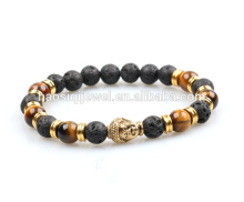 lava stone bracelet natural stone bead bracelet gold buddha bracelet for men