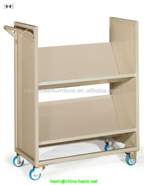Hot sale steel book cart,durable and stronger Book Trolley
