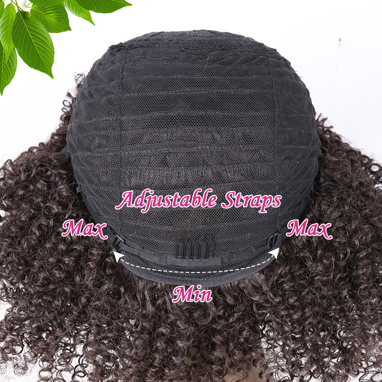 Bulk Sales Short Hairband Cheap Non Lace Synthetic Bangs Afro Kinky Curly Wigs With Fringe Afro Wig For Black Women